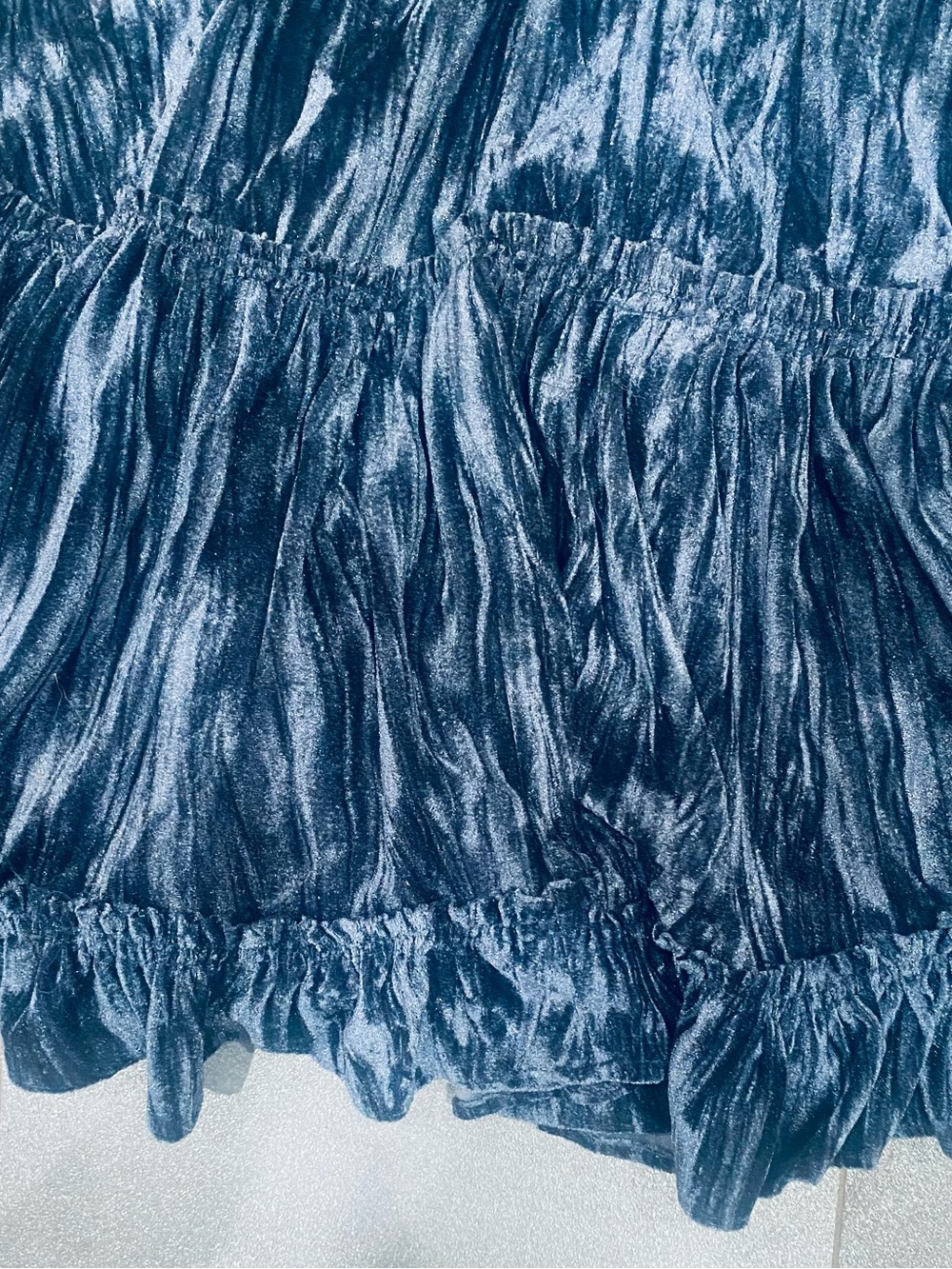 Womens Free People Pleated Plush Crushed Velvet Swing Mini Dress Size M - Picture 3 of 6